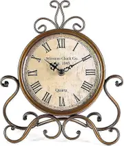 Vintage Desk Clocks For Living Room Bedroom Office Decor, Silent Non-ticking Table Clock