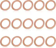 dawfall 15 PCS Automobile Oil Pan Drain Plug Gasket, 0.78" OD 0.55" ID Wear-Resistant and Rust-Proof Tight Fitting Copper Seals, Replacement Part 007603-014106, Compatible with Mercedes-Benz (Gold)