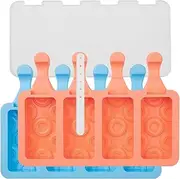 [Lurch] Ice Cream Mould for Ice Lolly Popsicles Silicone Set of 2 with Lid Reusable for Children and Adults - Doughnut