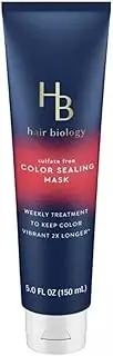 HB Hair Biology Sulfate Free Color Sealing Mask. 5 Fl Oz. Formulated to be safe for color-treated gray hair. Biotin infused helps seal damaged hair surfaces, protecting from fade-out to keep color vibrant (1 Pack)