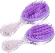 DRESSOOS 2 Pcs Comb Cute Hair Brush Detangling Brush Toddler Hair Brush Decorative Hair Travel Wet Hair Brush Girls Hair Brush Small Hair Brush Small Brush Purple Dense Child