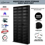 Adjustable Shelves CD DVD Bluray Media Book Storage Cabinet Shelf BLACK