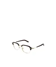 square-frame glasses 50 Gold with Havana