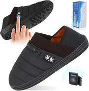 Heated Slippers, BIAL Unisex Electric Foot Warmers Cordless Heat Feet Warmer, Heating Pad for Feet with 5000 mAh Rechargeable Battery Warm Slippers for Men Women in Winter