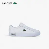 在飛比找momo購物網優惠-【LACOSTE】女鞋-Powercourt 皮革細部休閒鞋