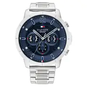 Tommy Hilfiger Silver Steel Navy Dial Men's Multi-function Watch - 1710492