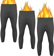 [FIANA FASHIONS] Men's Thermal Trousers Long Johns Warm Bottom Ultra Soft Brushed Inside Warm Underwear for Winter and Coolest Weathers, Charcoal - 3pack, XL