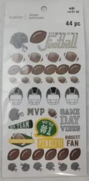 Recollections Themed Scrapbook Stickers Football MVP Touchdown 44 Pc New