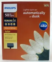 Philips 50ct Christmas Lights SOLAR POWERED Faceted C6 String Lights WARM WHITE