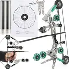 11" Mini Compound Bow Arrows Set 10lbs Bow Stand Archery Shoot Children Toy Gift