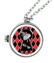 Disney Alice In Wonderland Curiouser And Curiouser Stained Glass Locket Necklace