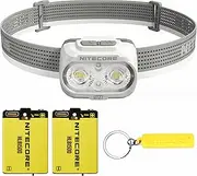 Nitecore UT27 2024 Pro (2024 Version) Dual Beam Lightweight Trail Running Headlamp with 2X HLB1500 Battery Pack, Tag (Grey)
