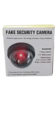 Dummy Fake Security CCTV Dome Camera/Flashing LED Lights (Includes Batteries)