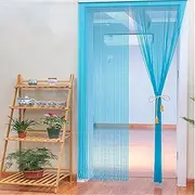 Beaded Door Curtain, Transparent Crystal Glass Beaded Curtains Home Decor Acrylic Beaded Curtain Crystal Curtain for Doorway (Color : Blue, Size : 80x200cm)