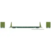 Rapido 147006A HO BCIT Green Int'l Scheme Marine Industries Bulkhead Flatcar