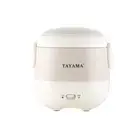 Tayama Mini Rice Cooker Portable White Cool-Touch Exterior Removable Lid 3-Cup