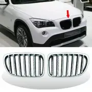 Chrome + Black For BMW E84 X1 5DR SUV Front Bumper Kidney Grille Grill 09-14 (for: BMW)