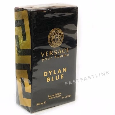 VERSACE POUR HOMME DYLAN BLUE EDT 100ml SPRAY MENS fragrance…NEW+ GENUINE