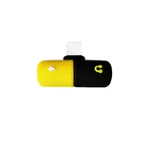 4Pcs 2 in 1 Dual 8 Pin Female to 8 Pin Male Pill Capsule Shape Mini Portable Audio & Charge Adapter Audio Splitter