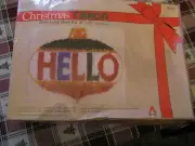 Vtg 1980 Caron Christmas Latch Hook Kit #K3312 HELLO Tree Ornament 20X27”~~NIB!!