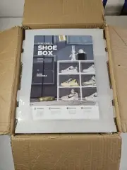 6pcs Clear Plastic Shoe Boxes Storage Sneaker Organizer Shoe Display Case White
