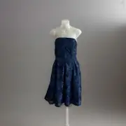 Portmans Signature 14 Strap Or Strapless Formal Dress Navy Lace RRP$169.95 NWT