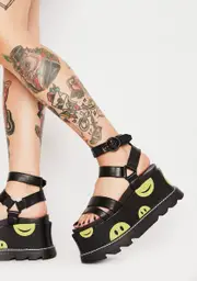 [Lamoda] Black Keep Smiling Platform Sandals