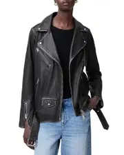 Allsaints Billie Leather Oversized Biker Jacket