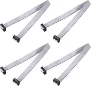 uxcell 4 Pcs IDC Flat Ribbon Cable, 2.54mm Pitch 12mm Width 30cm Long 10 Pin FC to FC Flat Ribbon Connector Jumper Wire for PC, LED Displays
