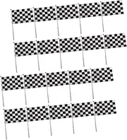 KITANDOVE 25pcs Checkered Flag Banner Racing Flags on Stick Polyester Car for Birthday Decorations