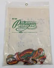 Vintage Paragon Needle Craft Clock Face Crewel Stitchery Kit 1974