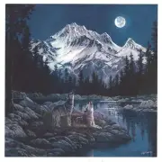 Midnight Wolves Howling Square Overglaze Waterslide Ceramic Decals