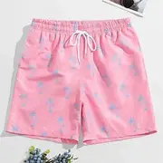 Men's Swim Trunks Swim Shorts Board Shorts Bathing Suit Drawstring with Pockets Swimming Surfing Beach Water Sports Tropical Printed Summer Spring
