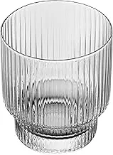 Restaurantware-Vetri 10 Ounce Old Fashioned Glasses, 6 Ribbed Whiskey Glasses - No-Lead, Dishwashable, Clear Glass Tumblers for Scotch, for Drinking Liquor, Cocktail, Bourbon, Cognac, and More