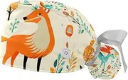 [YTYVAGT] 2-Pc,Gourd-Shaped Working Cap,Fisherman Hat with Buttons and Cotton Sweatband,Animal Unicorn Fox Peacock