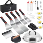Griddle Scraper Grill Bbq Accessories Kit 28 Pcs Tools Set Professional Spatula