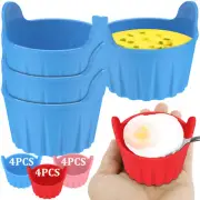 4Pcs Air Fryer Egg Poacher Food Grade Silicone Egg Poaching Cups Baking Cups✉☸
