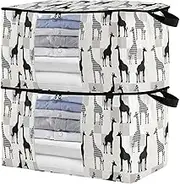 sanluoli 90L 2 Pack Under Bed Boot Storage with Reinforced Handles, clear window Closet Container