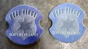 Set of 2 Police Hero Theme Absorbent Auto Car Sand Stone Coaster for Cup Holders