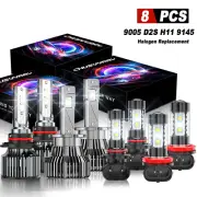 For Acura TL 2009-2014 8x Front LED Headlights Hi/Lo + Fog Light + DRL Bulbs Kit