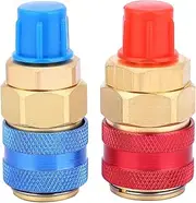 2 PCS R134A Quick Couplers Adapter, 1/4 in AC Manifold Set, Heavy Duty Air Conditioning Tools, Automotive Repair Accessories for Car AC Refrigerant Charging