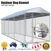 Outdoor Dog Kennel Large Pet Cage Crate Steel Weatherproof Run Enclosure Playpen