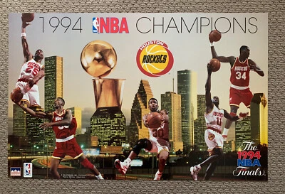 OFFICIAL NBA 1994 HOUSTON ROCKETS CHAMPIONS STARLINE POSTER *RARE*