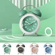Vintage Twin Bell Alarm Clock with Night Light and Loud Ringing for Dormitory
