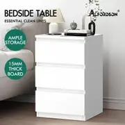 ALFORDSON Bedside Table Nightstand 3 Drawers Side End Table White