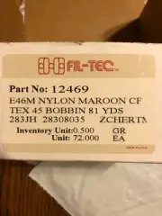 Lot of 68 Bobbin Thread Spools Maroon Nylon Fil-Tec E46M 12469 Sewing Fly Tying