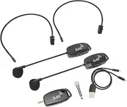 VELATEMOR 2.4G Wireless Microphone Headset, Noise Reduction, Rechargeable, with Adapter, Detachable Head Mount and Transmitter, for School, Home, Work
