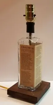 Chocorua NH Rye Whiskey Liquor Bar Bottle TABLE LAMP Lounge Light with Wood Base