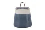 Ladelle Aster Delphinium Blue Stoneware Canister Food Storage Container w Lid