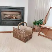 Wicker Firewood Basket With Handle